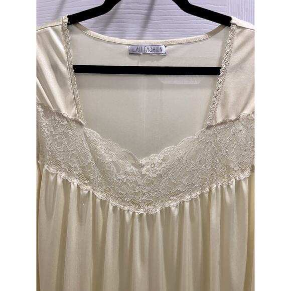 Lati Fashions Nightgown Yellow Sleeveless Size XL See Measurements - Picture 4 of 9